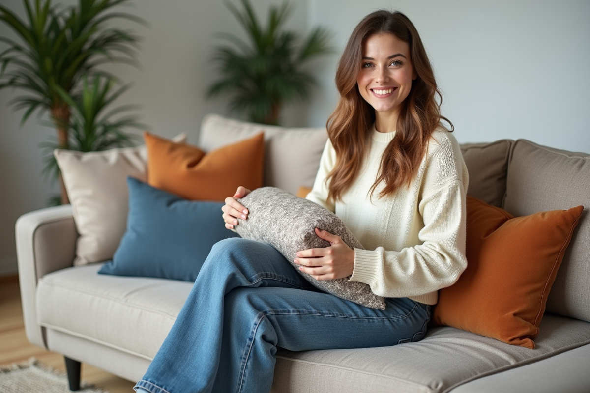 Accorder des coussins à un canapé beige : choix des couleurs idéales